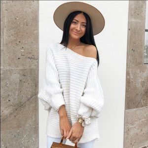 White oversized sweater